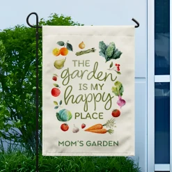 The Garden is My Happy Place Garden Flag