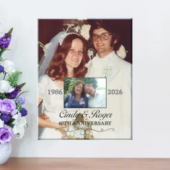 Then & Now Photo Anniversary Canvas