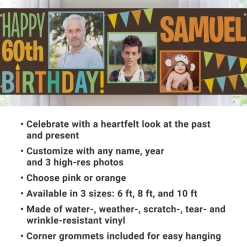 Then & Now Photo Birthday Banner