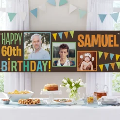 Then & Now Photo Birthday Banner