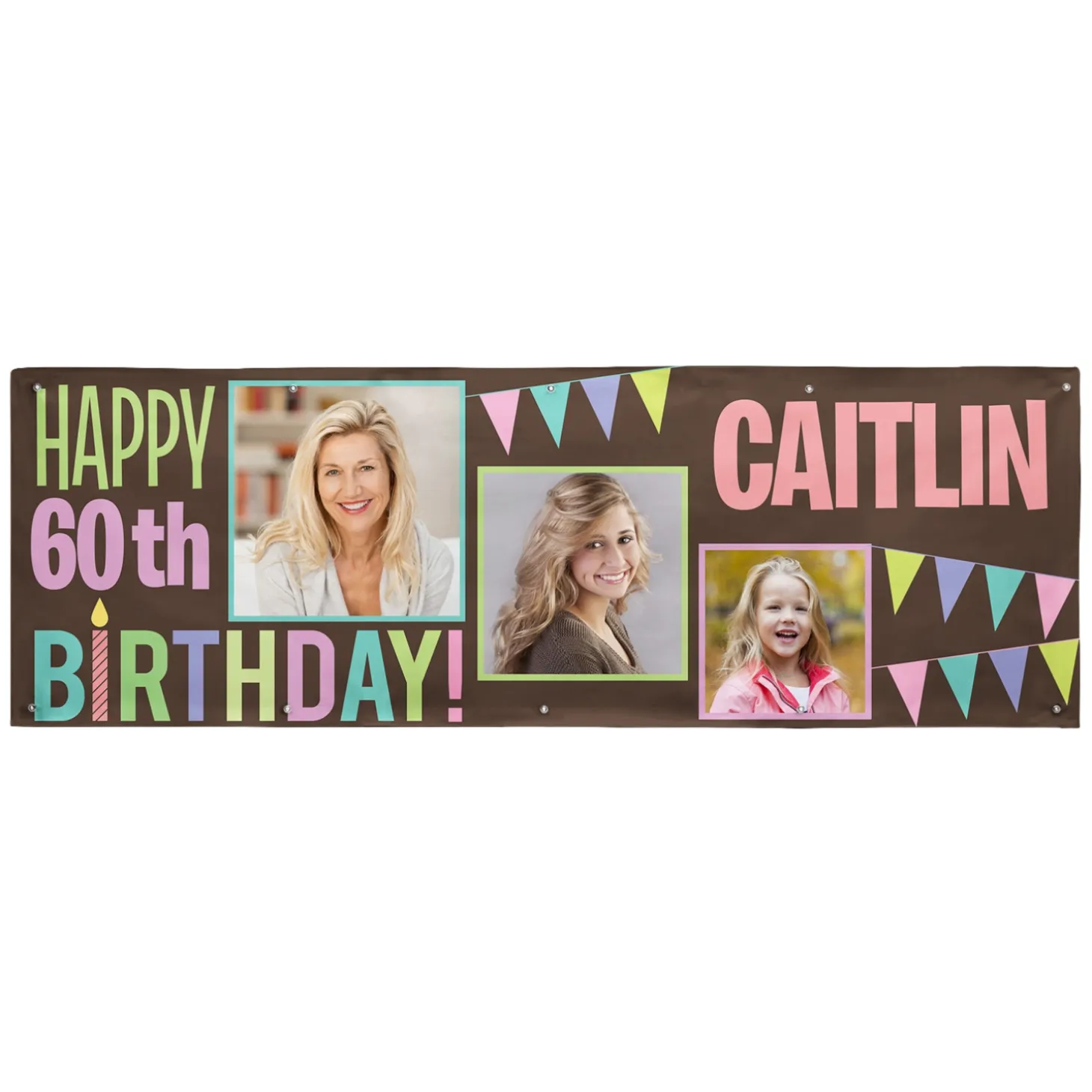 Then & Now Photo Birthday Banner