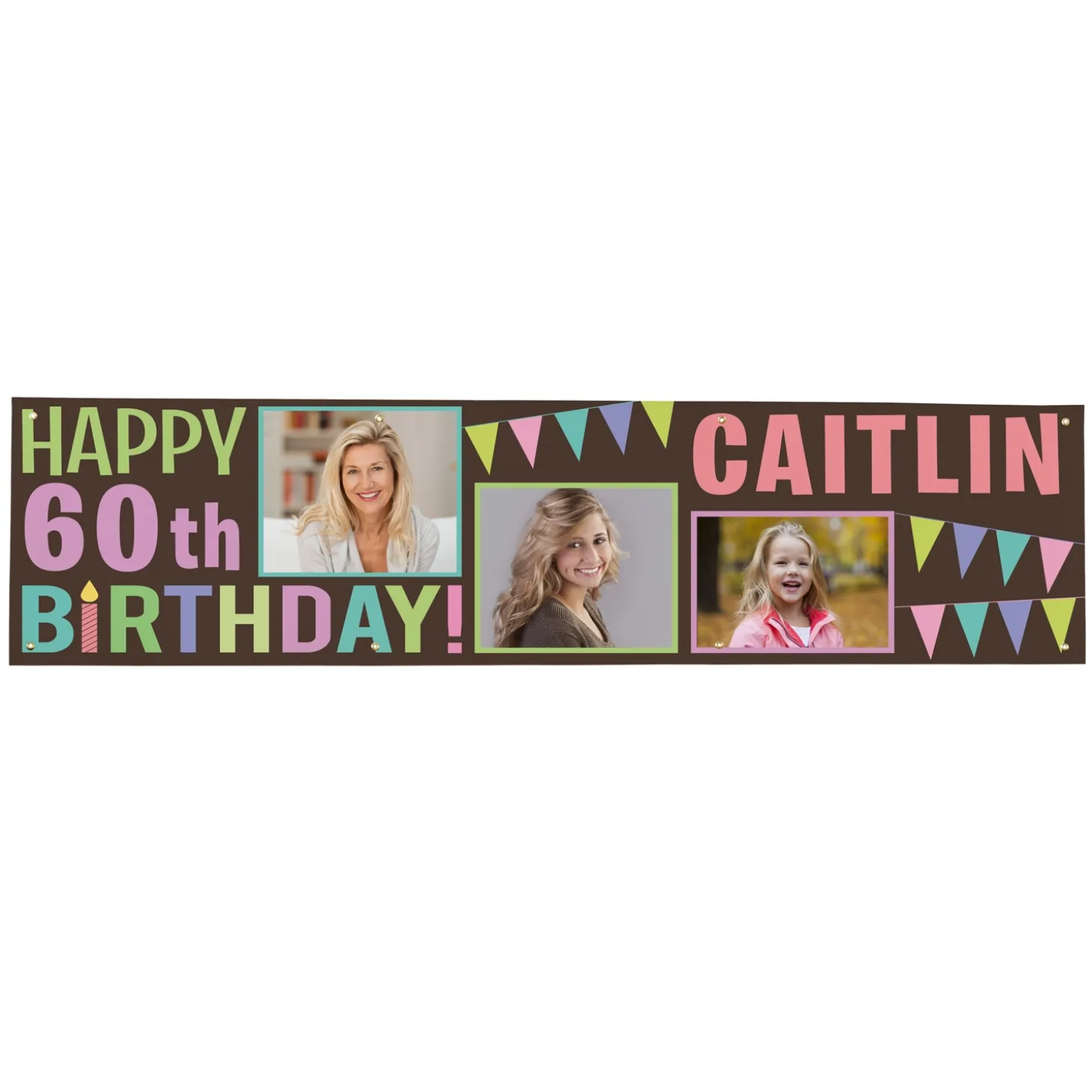 Then & Now Photo Birthday Banner