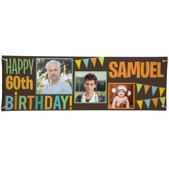 Then & Now Photo Birthday Banner