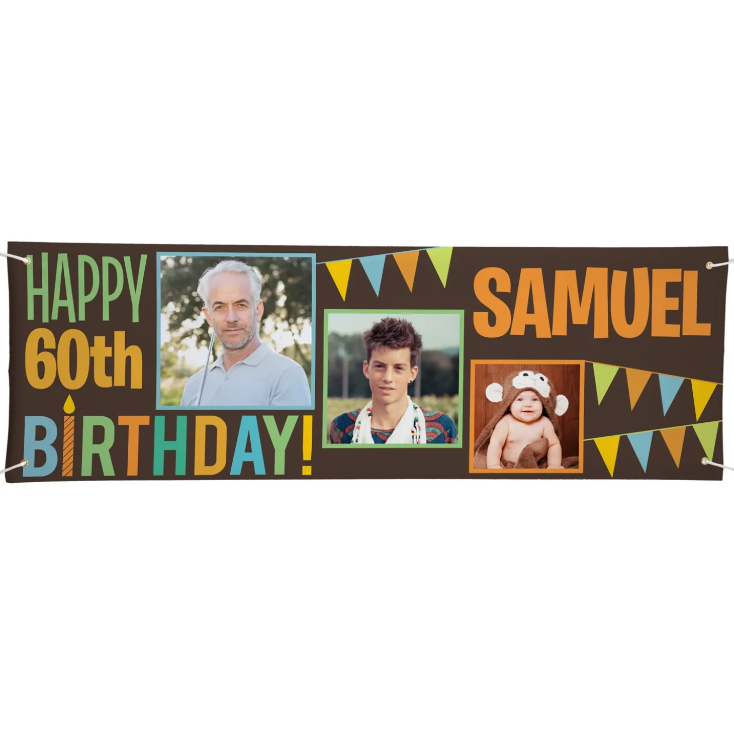 Then & Now Photo Birthday Banner