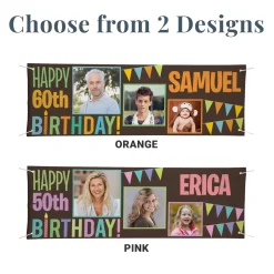 Then & Now Photo Birthday Banner