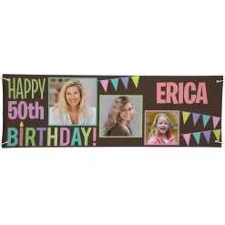 Then & Now Photo Birthday Banner