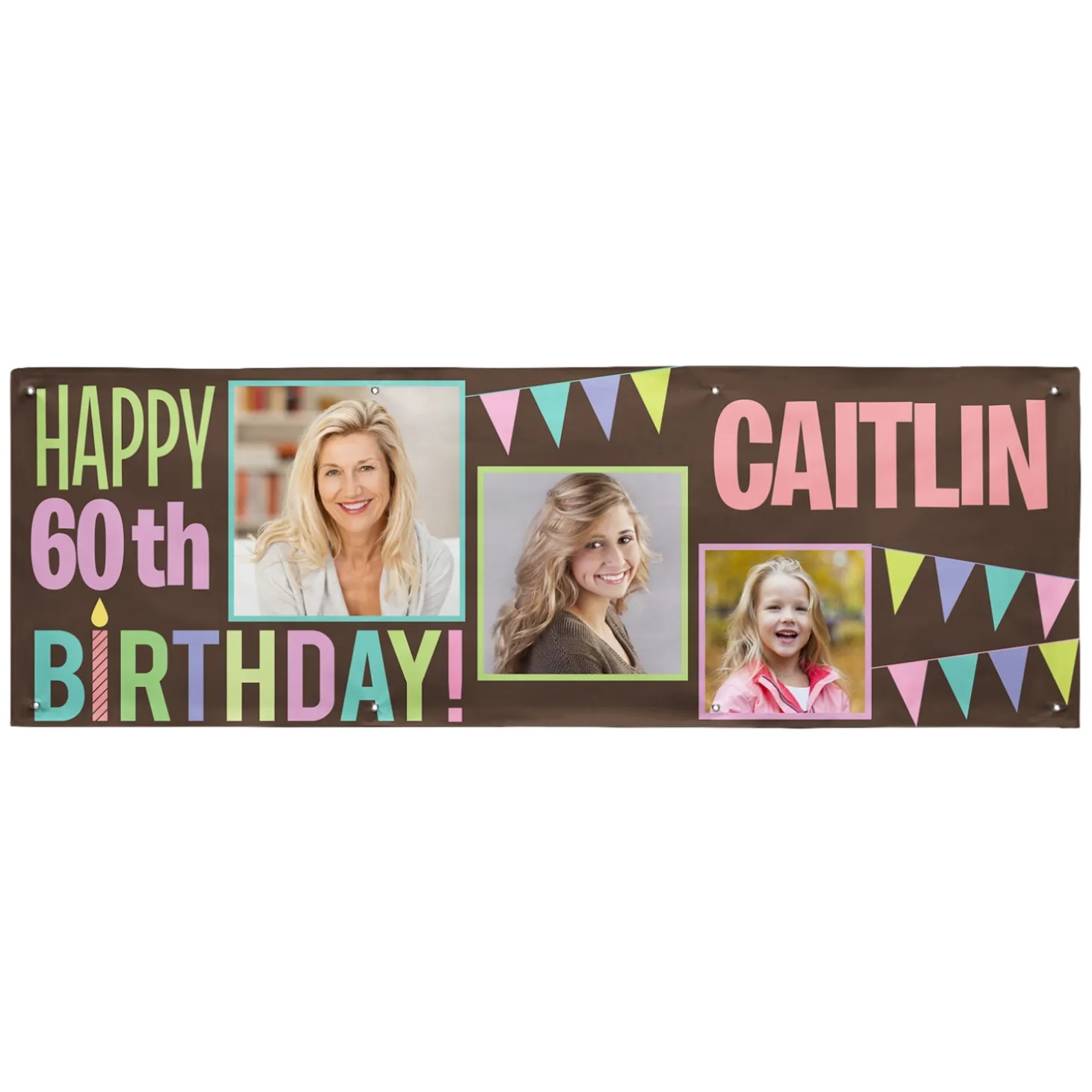 Then & Now Photo Birthday Banner