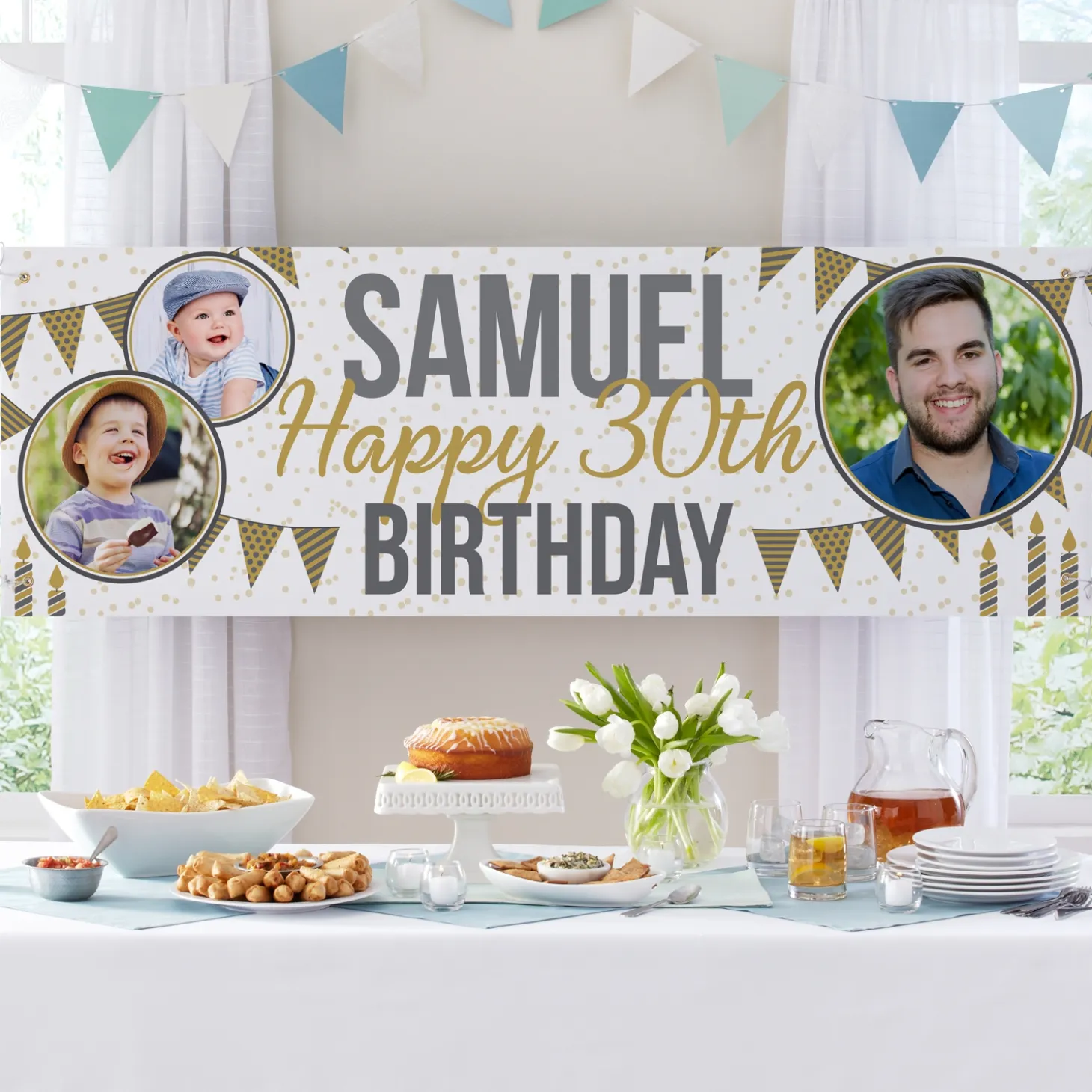 Through the Years Photo Birthday Banner