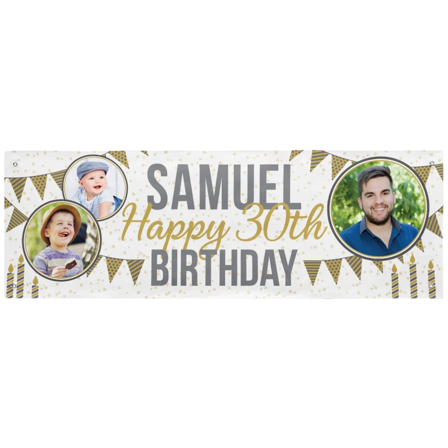 Through the Years Photo Birthday Banner
