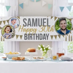Through the Years Photo Birthday Banner