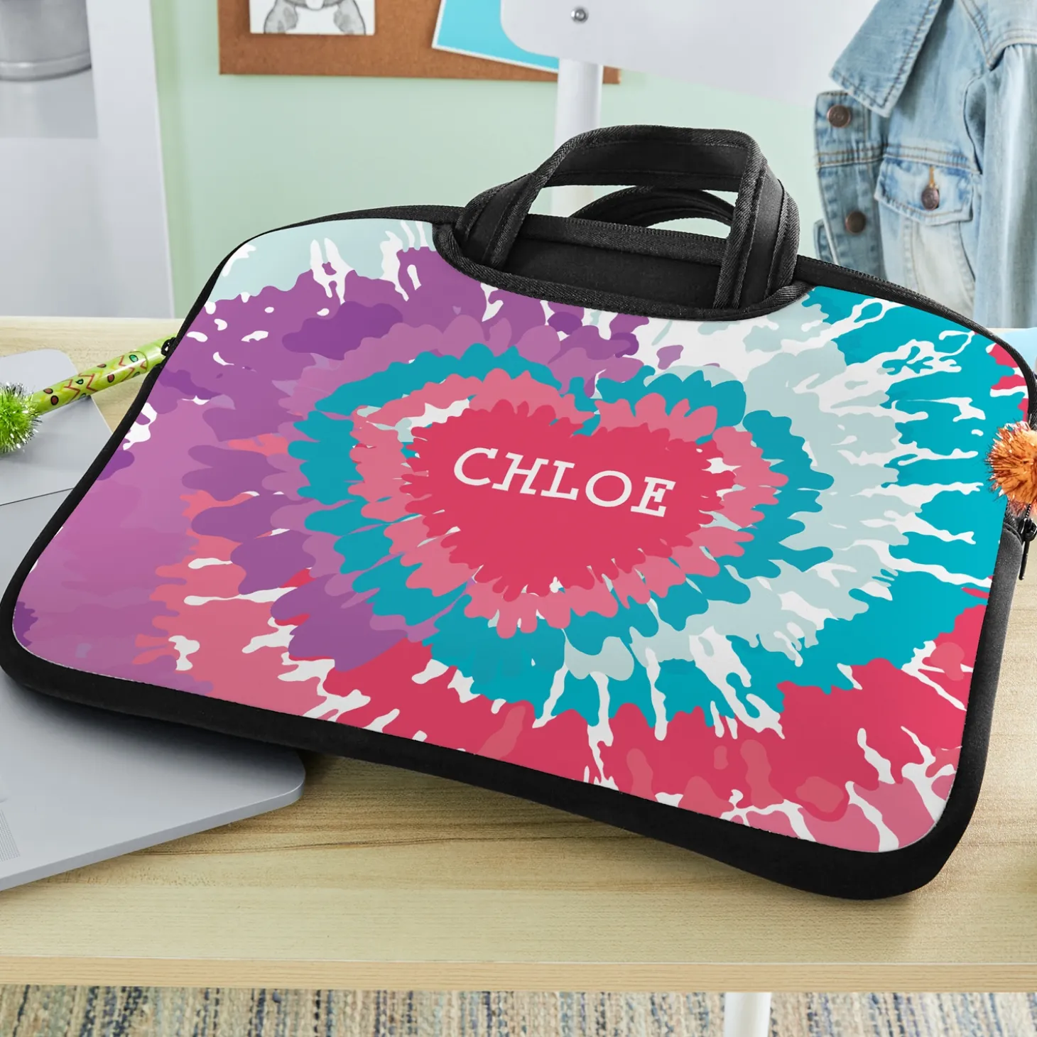 Tie Dye Heart Laptop Carrying Bag