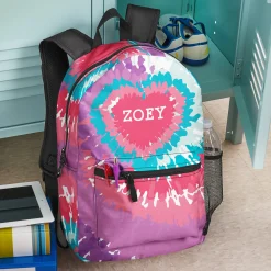 Tie Dye Heart Print Backpack