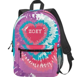 Tie Dye Heart Print Backpack