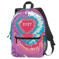 Tie Dye Heart Print Backpack