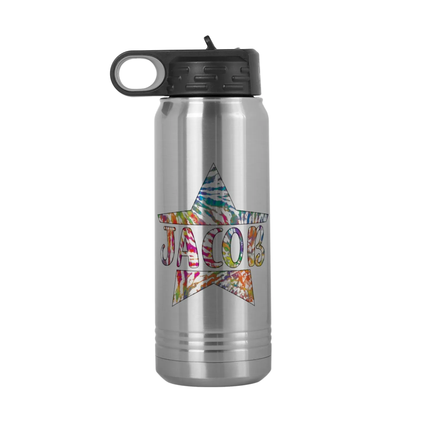 Tie Dye Name Stainless Steel Water Bottle