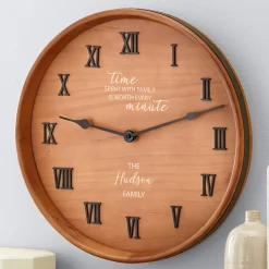 Time Spent with Family Wine Barrel Clock