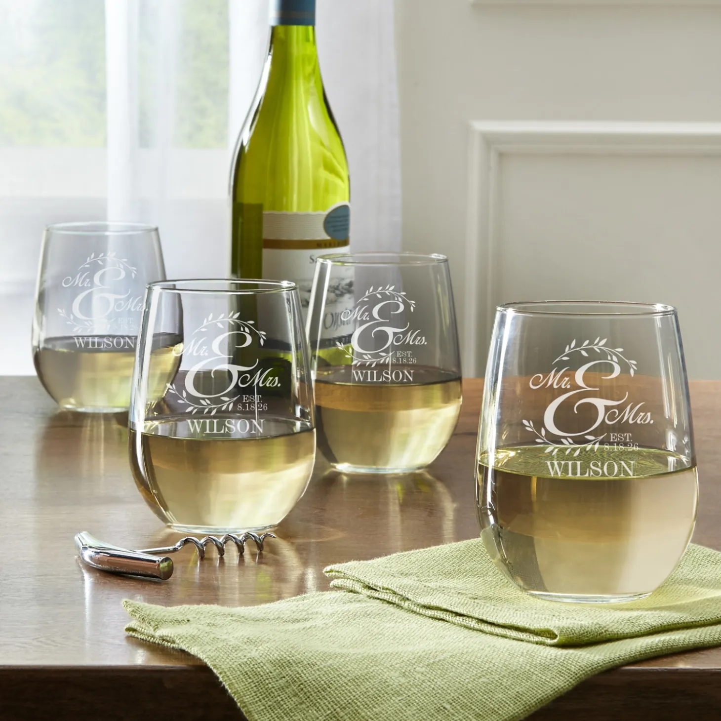Together as One Wine Glasses