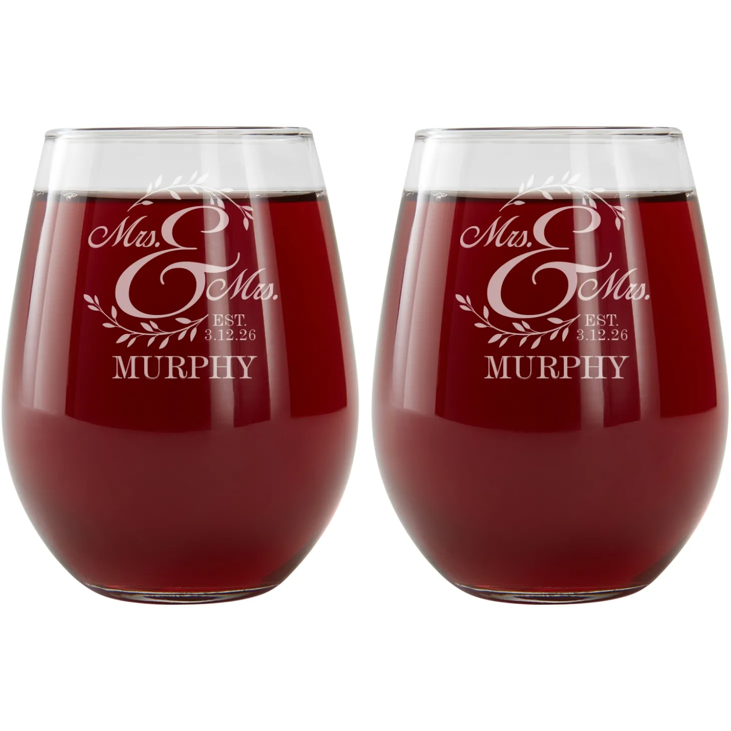 Together as One Wine Glasses