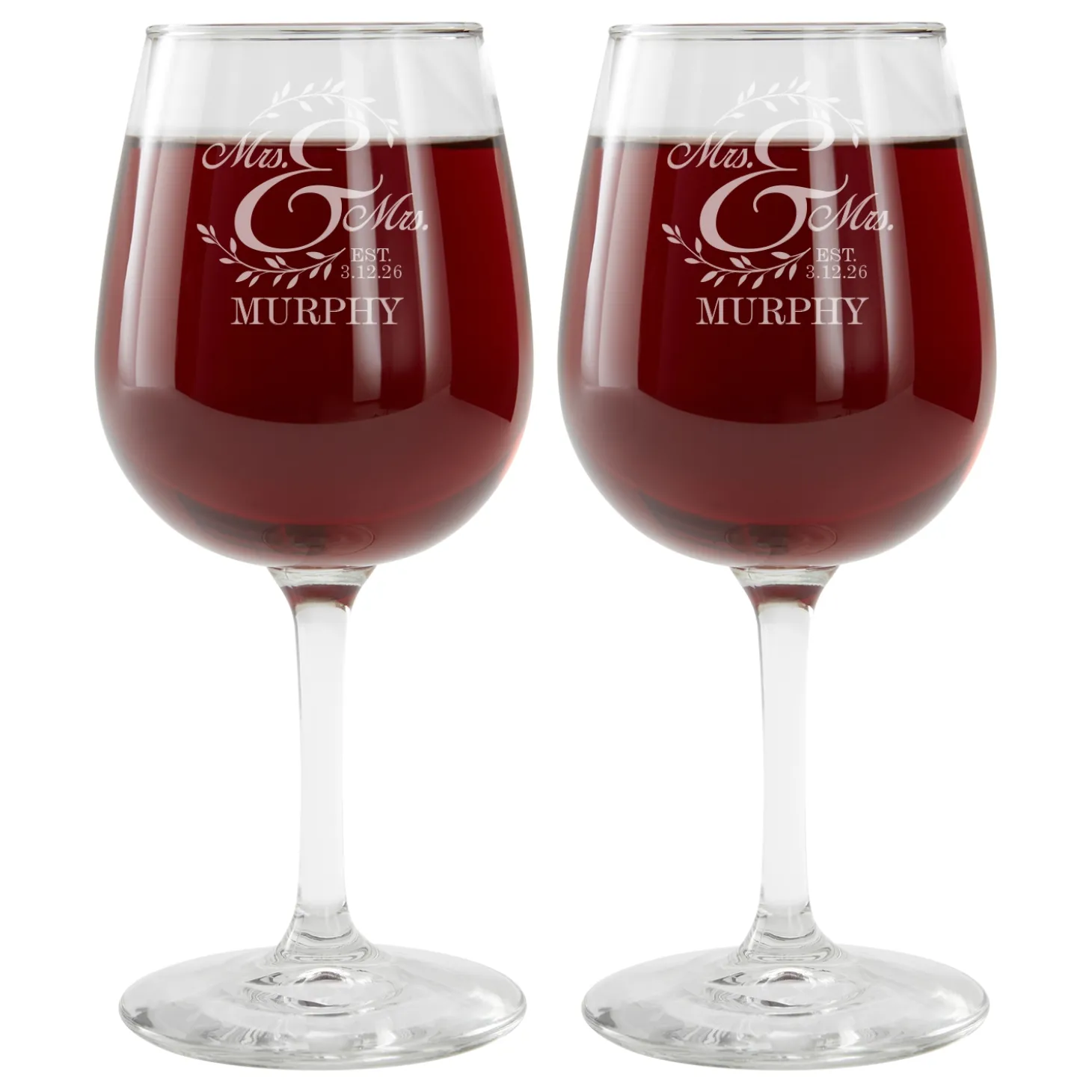 Together as One Wine Glasses