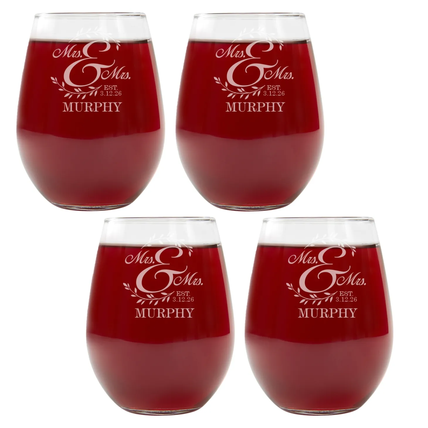 Together as One Wine Glasses