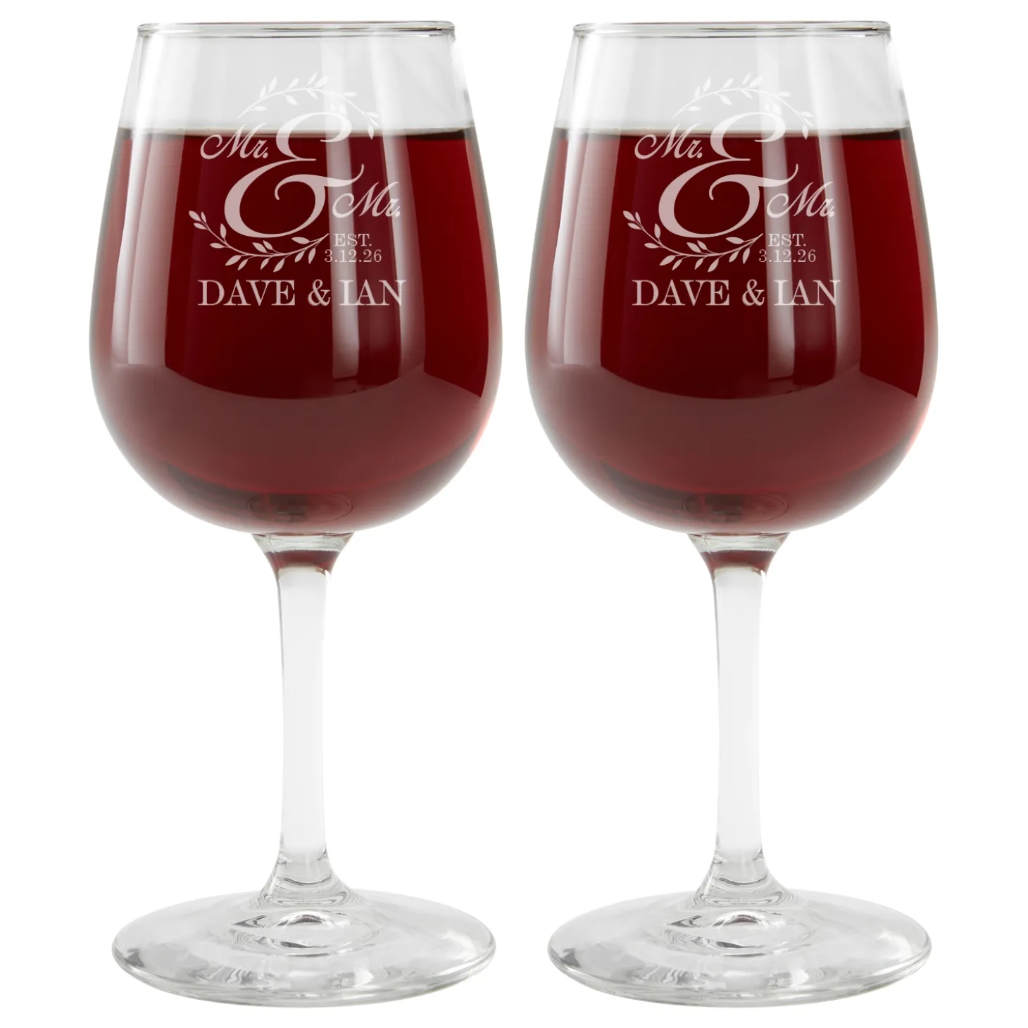 Together as One Wine Glasses
