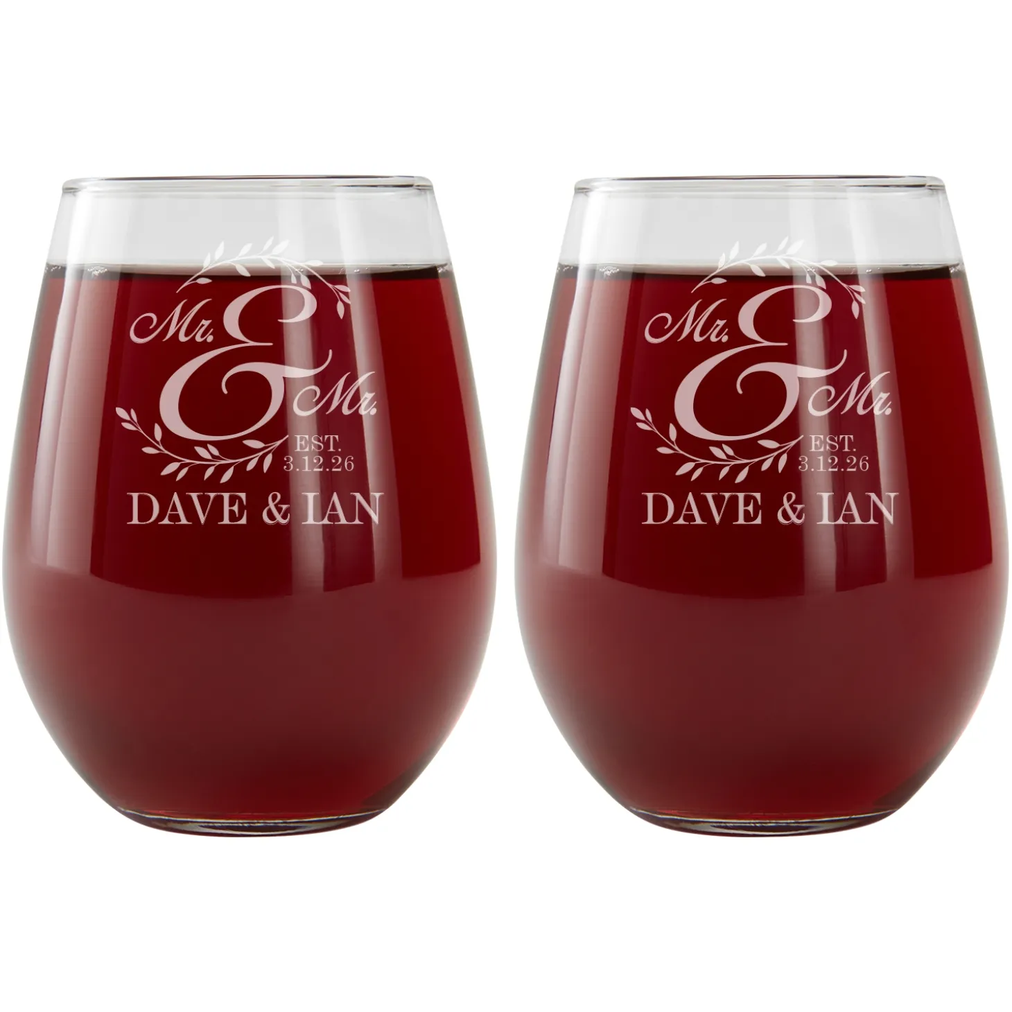 Together as One Wine Glasses