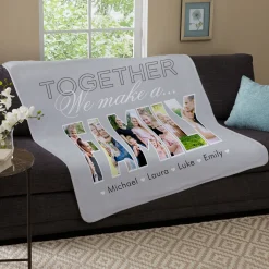 Together We Make A Family Photo Plush Blanket