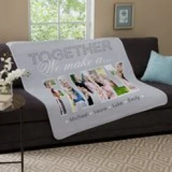 Together We Make A Family Photo Plush Blanket