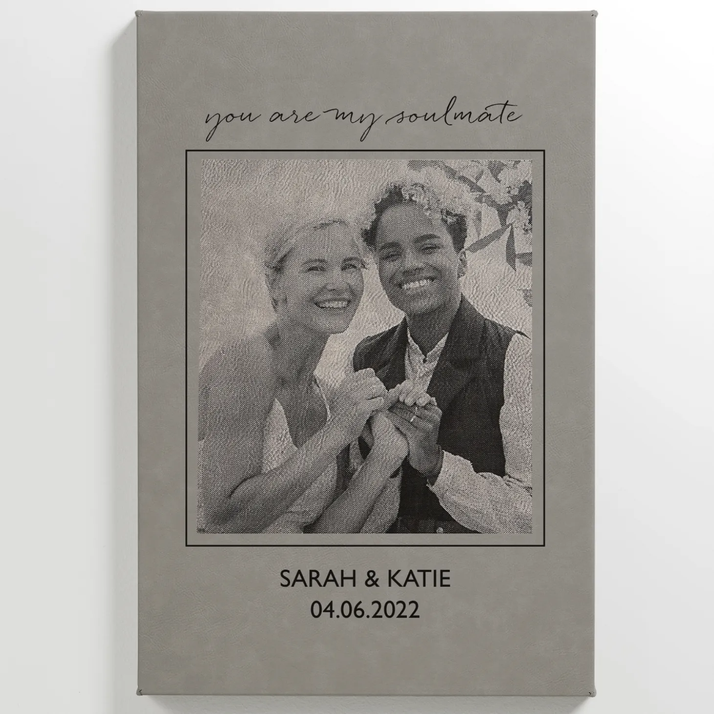 To Have and To Hold Photo Engraved Leather Wall Art