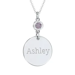 Token Name Birthstone Necklace