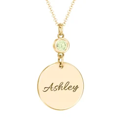 Token Name Birthstone Necklace
