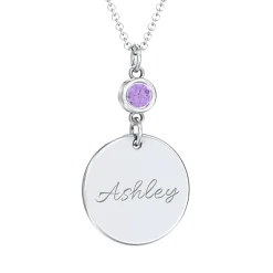 Token Name Birthstone Necklace