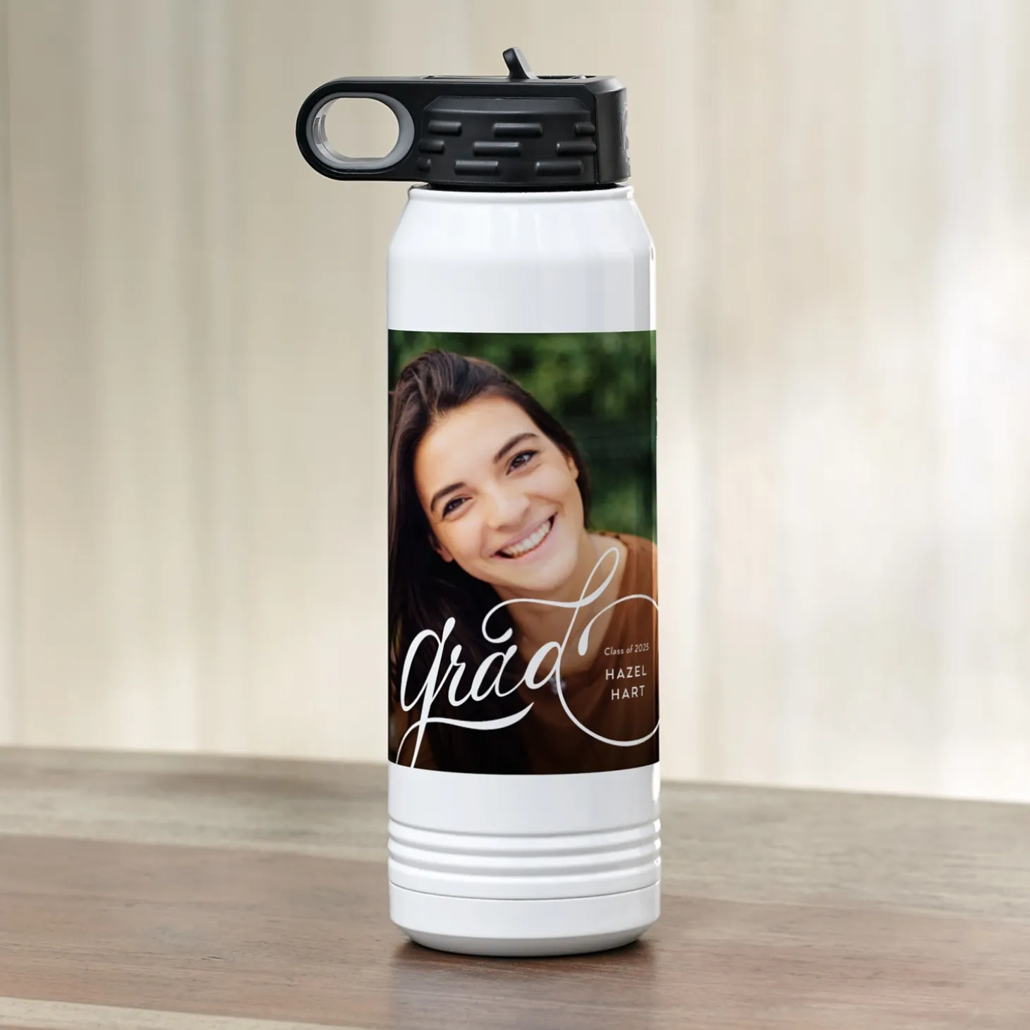 Top of the Class Graduation Photo Stainless Steel Water Bottle