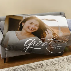 Top of the Class Graduation Photo Plush Blanket