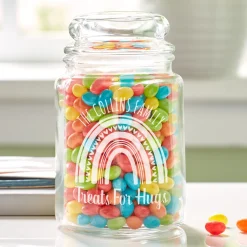 Treats For Hugs Glass Treat Jar