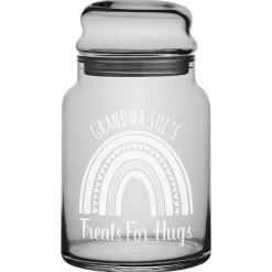 Treats For Hugs Glass Treat Jar