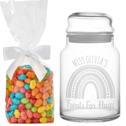 Treats For Hugs Glass Treat Jar