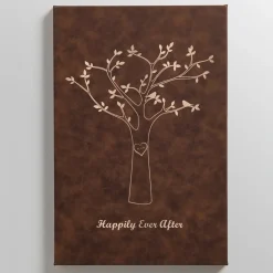 Tree Initials Leather Wall Art