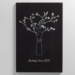 Tree Initials Leather Wall Art