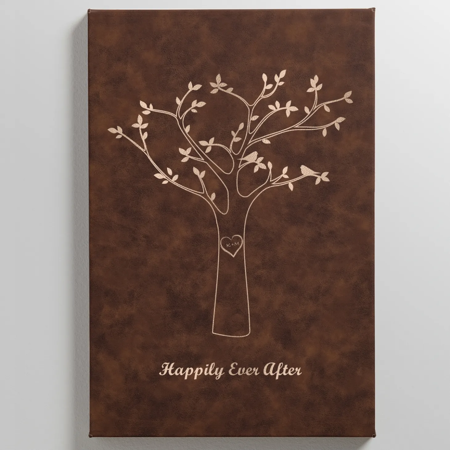 Tree Initials Leather Wall Art
