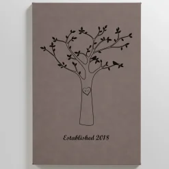 Tree Initials Leather Wall Art