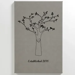 Tree Initials Leather Wall Art