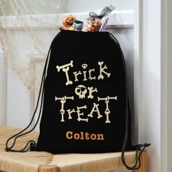Trick or Treat Bones Drawstring Treat Bag