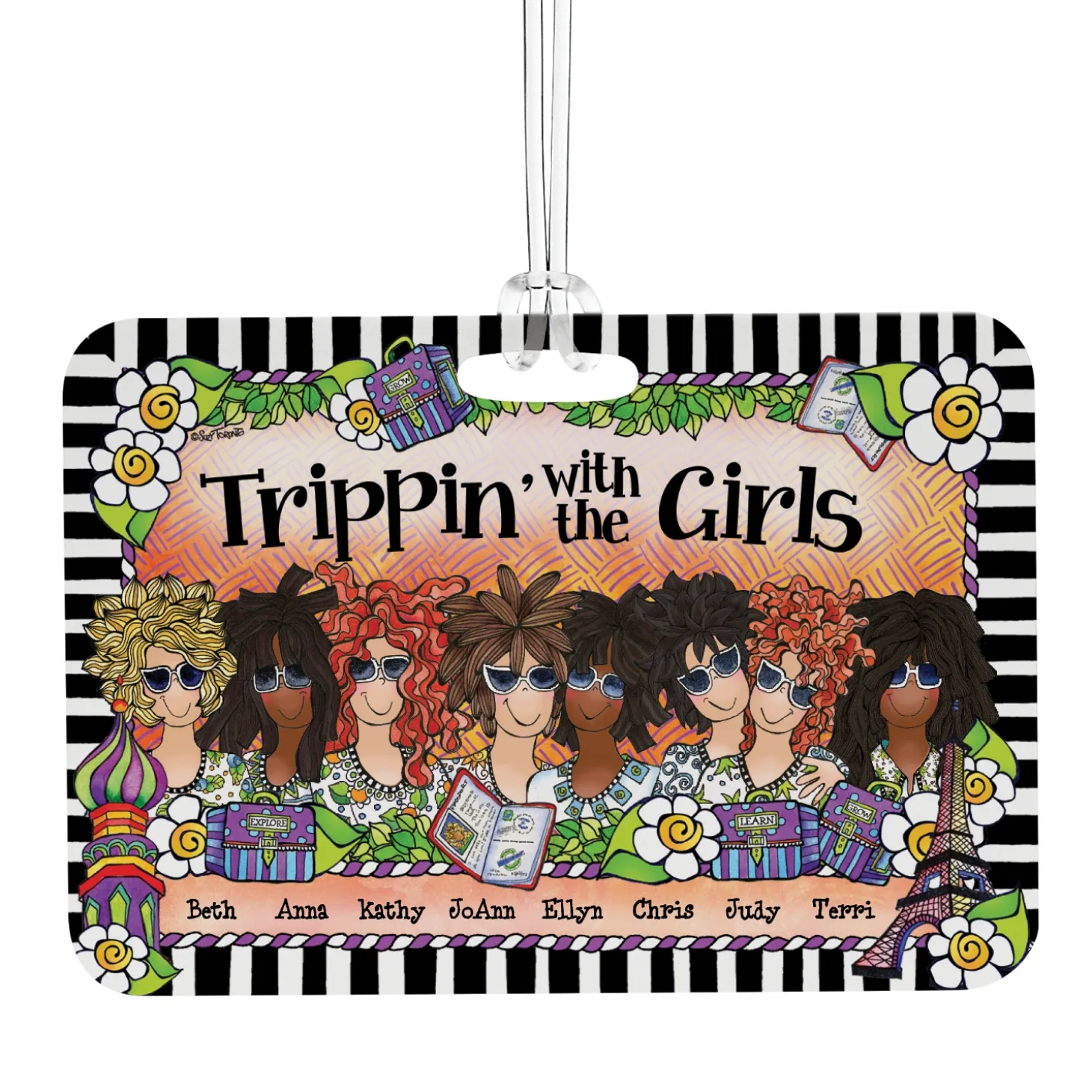 Trippin' with the Girls Luggage Tag by Suzy Toronto
