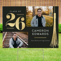 Triumphant Tassel Graduation Photo Yard Sign