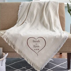 True Love Embroidered Throw