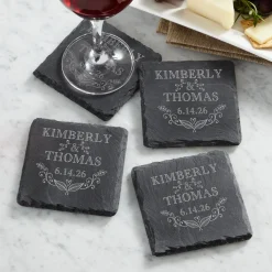 True Love Heart Slate Coasters