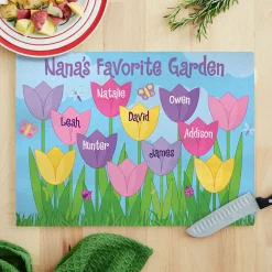 Tulip Garden Glass Cutting Board