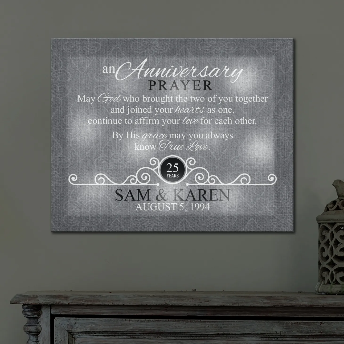TwinkleBright® LED Anniversary Prayer Canvas
