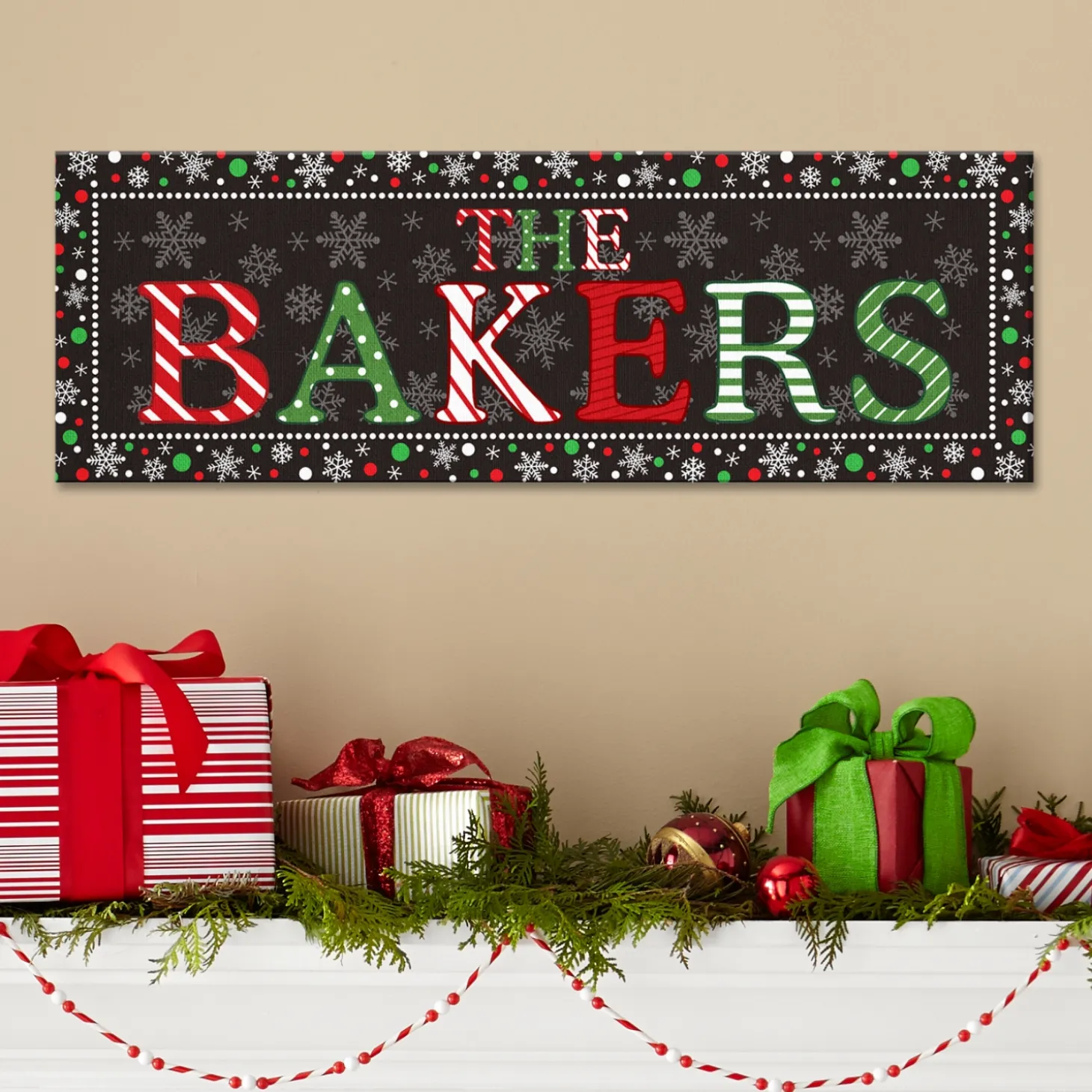TwinkleBright® LED Festive Name Canvas